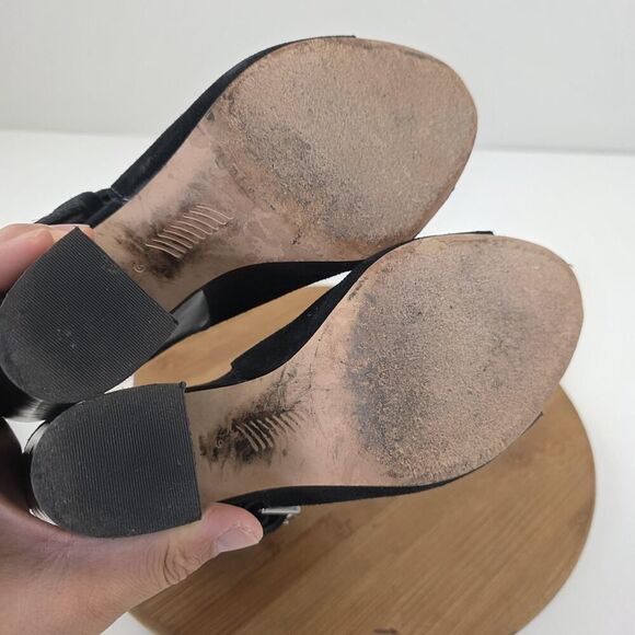 Rag & Bone Shoes Womens Size 9 Suede Open Toe Block Heel Sandals Buckle Strap - Picture 16 of 16